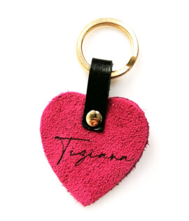 Personalized Keychain - Fuchsia Heart