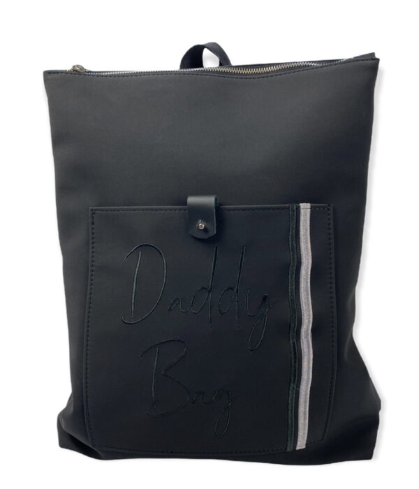 Daddy Bag in black neoprene with embroidery