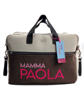 Mommy Bag modello Asia - Borsa Passeggino Marrone e Panna