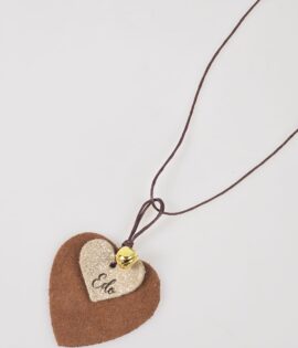 Angel Caller - Tobacco and Gold Heart Necklace