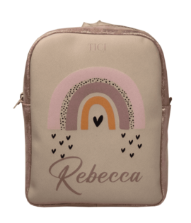 Rainbow Baby Backpack - Cream and Pink