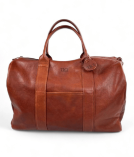 Leather Travel Duffle Bag - Handcrafted Travel Bag