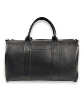 Black Travel Duffle Bag - Semi-draped leather
