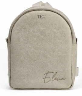 Baby Girl Kindergarten Backpack - Cream with embroidered name