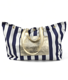 Personalized Beach Bag - Blue and White Beach Bag