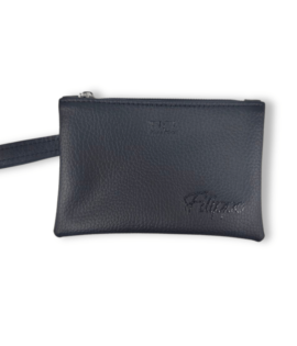 Double Black Clutch Bag - Customizable handcrafted clutch bag