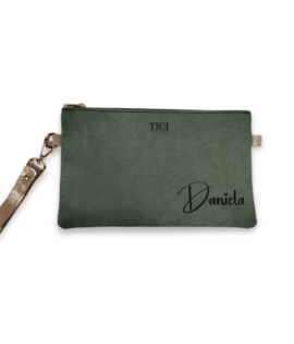 Green Nabuck Clutch Bag - Custom Handcrafted Clutch Bag
