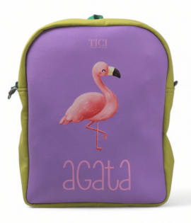 Baby Backpack with Flamingo - Name "Agate"