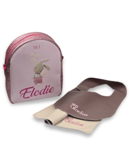 Kit Asilo Coniglietto - Zaino con Bavetta e Tovaglietta