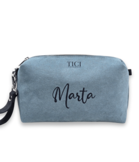 Pochette Celeste con Ricamo - Pochette personalizzata