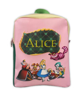 zainetto personalizzato Alice nel paese delle meraviglie rosa