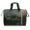 Bauletto multifunzione Mommy Bag materiale gommato nero con ricamo personalizzato