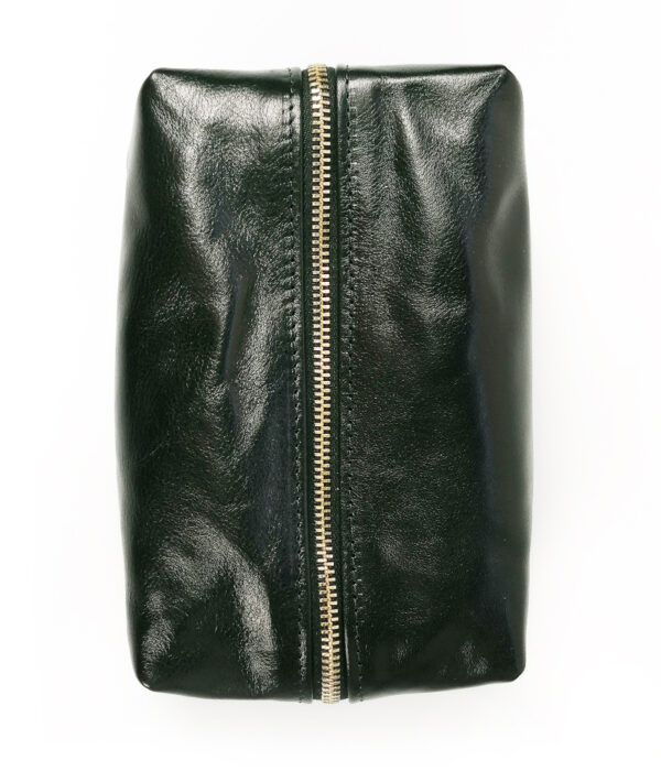 Beauty Case artigianale in pelle nera