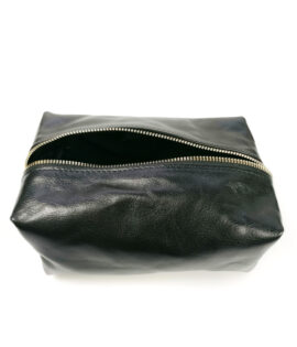 Beauty Case in cuoio nero