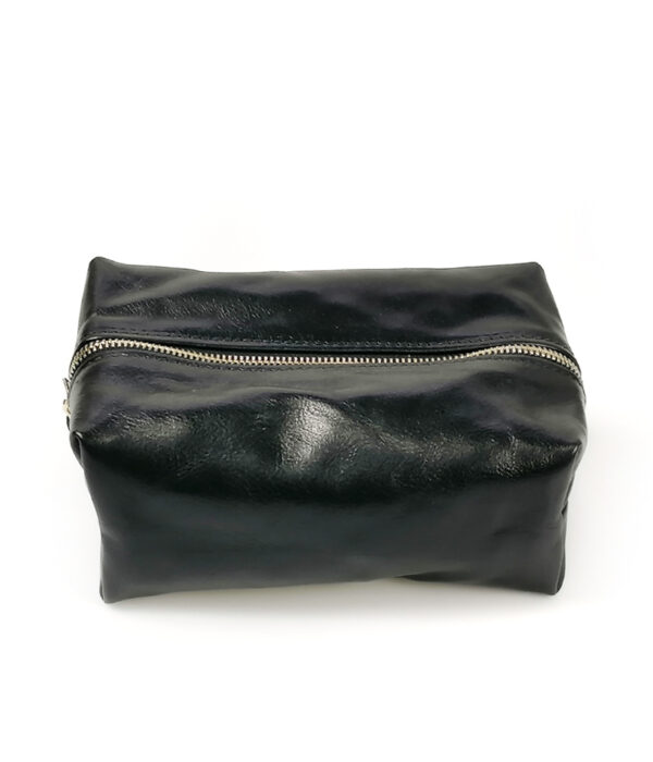 Beauty Case in cuoio primofiore nero realizzato a mano