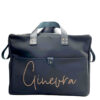 Mommy Bag in tecnico nero personalizzata con borchie gold rose