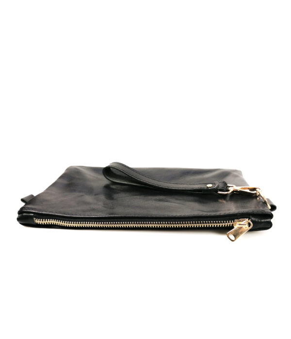 Pochette in cuoio primofiore nera