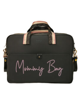Black Stroller Bag - Front Pocket with Studs