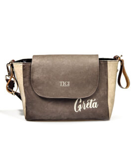 Stroller Case with Name - Brown and Cream