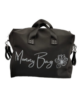 Borsa fasciatoio Nera - Scritta e Fiore