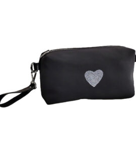 Change Clutch Bag - Rhinestone Heart