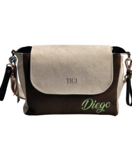 Borsa Mamma - Stroller Case Marrone e Avana testo: Diego