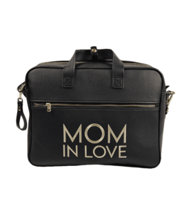 Borsa Mamma Mom in Love - Nera con ricamo