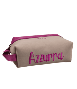 Beauty Clutch Bag - Pink and Cream