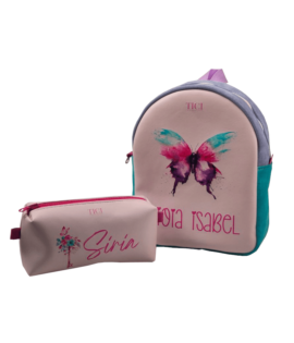 Kit Bambina Farfalla - Zaino e astuccio asilo