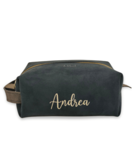 Pochette Beauty personalizzata - Nabuck nero