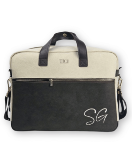 Borsa Cambio con sistema Zaino - Panna e marrone scuro