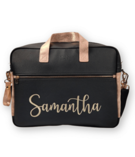 Borsa Fasciatoio Nera - Nome ricamato personalizzabile