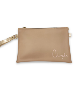 Powder pink women's clutch bag - Personalized name