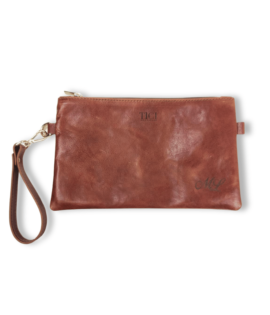 Unisex leather clutch bag - Personalized clutch bag