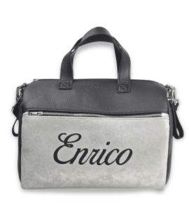 Borsa parto artigianale - Borsa Mamma nera e silver