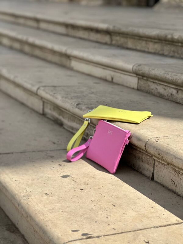 Pochette piatte rosa gialle