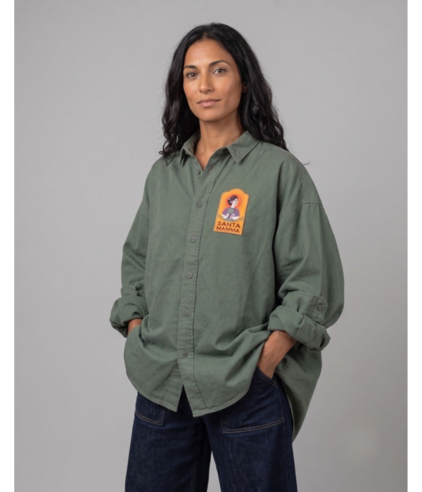 camicia santa mamma verde